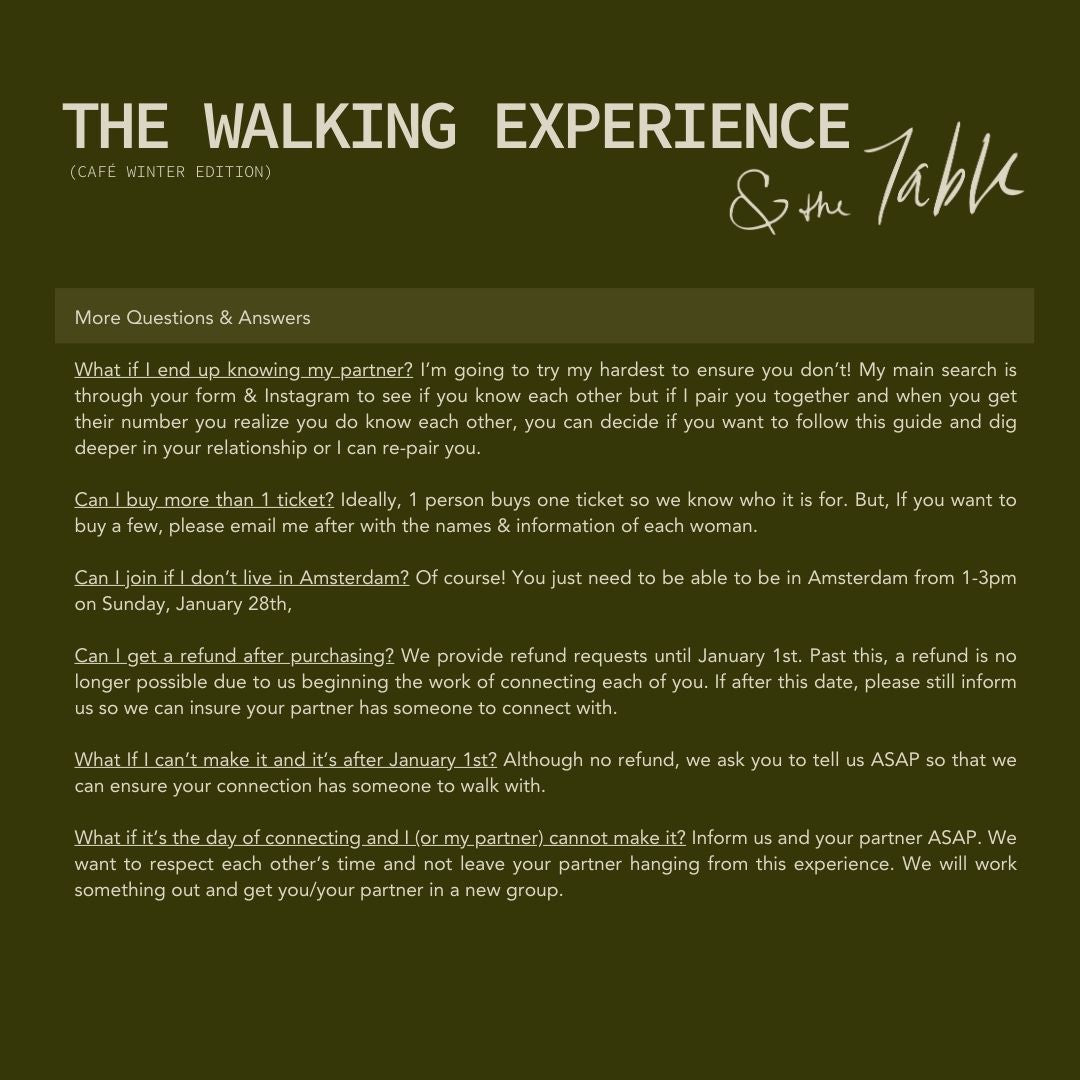 The Walking Experience (Café Winter Edition 2024)