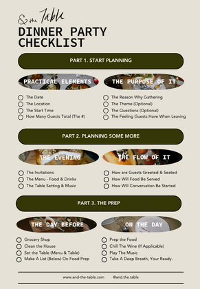 THE DINNER PARTY CHECKLIST